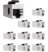 VANDESAIL 10 Pack Cat 6 Shielded Keystone Coupler, Cat6 Keystone Jacks Female to Female RJ45 Coup...