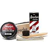 Angelus Shoe Shine Kit, Black- Boot and Shoe Polish Wax, Shoe Cream 3oz, Horsehair Brush, Dauber,...