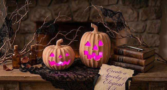 Vintage Halloween pumpkin lights