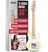 LyxPro 30” Electric Guitar TL Series, Full-Size Paulownia Wood Body, 3-Ply Pickguard, C-Shape Nec...