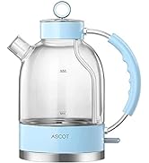 ASCOT Electric Kettle, Glass Electric Tea Kettle Gifts for Men/Women/Family 1.6L 1500W Borosilica...