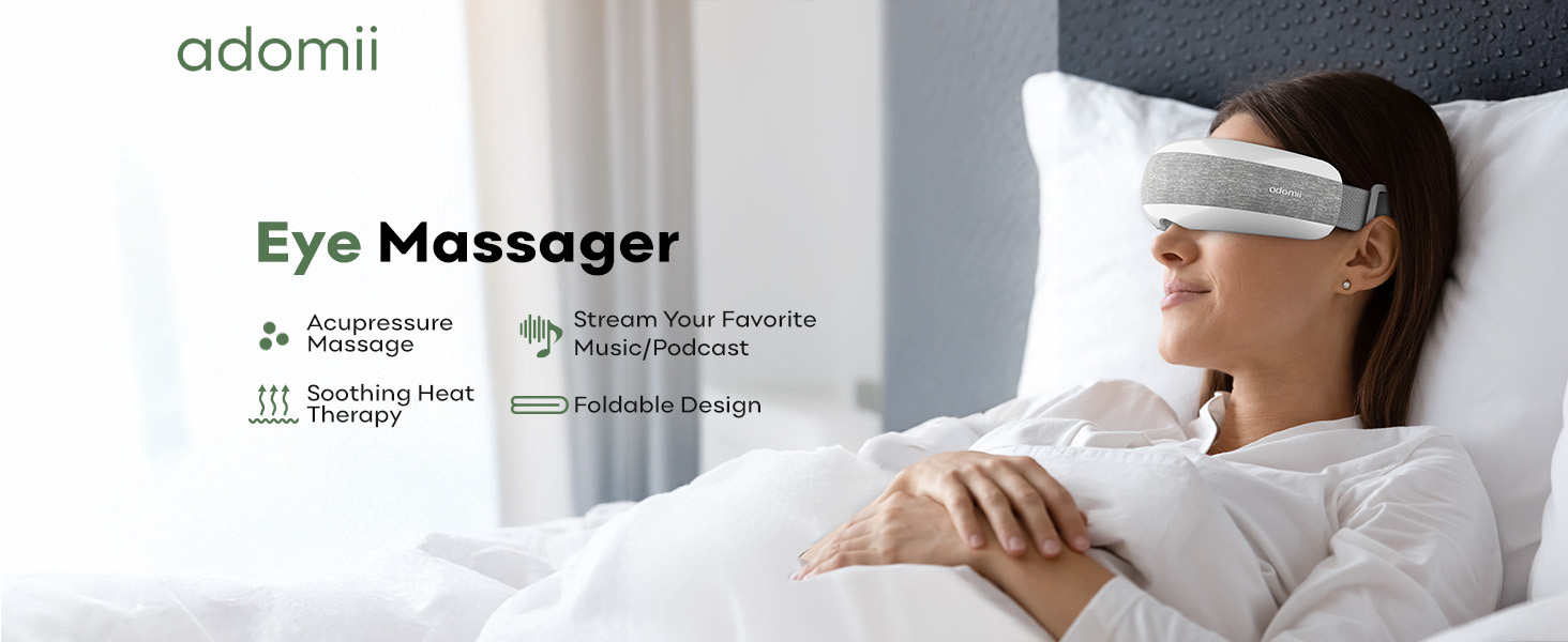 Eye Massager Acupressure Massage 333. Shething Heat Therapy Stream Your Favorite Music/Podcast Gift