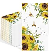 100PCS Summer Sunflowers Paper Napkins 3 Ply Sunflower Bee Decorative Hand Towels for Bathroom,Su...