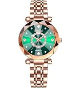 Avaner Women's Stainless Steel Watches: Analog Quartz Rhinestones Rosegold Adjustable Wrist Watch...
