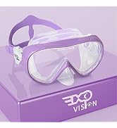 Kids Snorkel Swim Mask, Child Diving Mask Anti-Fog Swim Goggles with Nose Cover for Snorkeling Di...