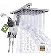 JDO 12-Inch Filtered Rain Shower Head with Handheld Spray Combo | High Pressure Rainfall Showerhe...