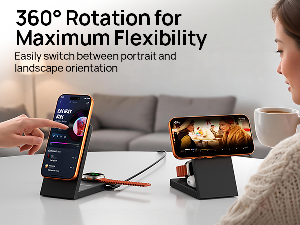 cordless charging dock folding iphone apple