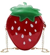 WisePoint Strawberry Purse for Women and Girls, Soft Strawberry Crossbody Bag with Chain Strap, S...