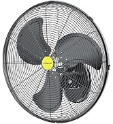 VAGKRI Wall Mount Fan, 20 Inch High Velocity Metal Oscillating Fan, 3 Speeds, 5300CFM Industrial ...