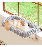 Zakkart SnugCloud Cat Window Perch with 4-Sided Bolster - Orthopedic Cat Hammock for Window Sill ...