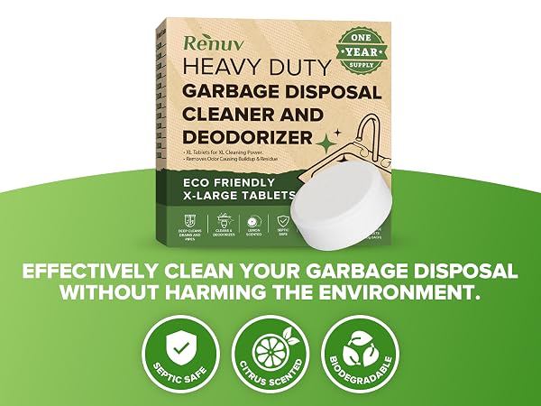 disposer deodorizer and cleaner by renuv