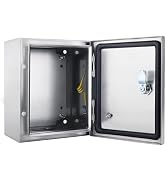 QILIPSU 304 Stainless Steel Electrical Box IP65 Waterproof Steel Project Enclosure Lockable Weath...