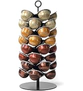 xympo Coffee Pod Carousel for Nespresso Vertuo Capsules, Holds 40 Pods, 360° Rotating Stand, Meta...