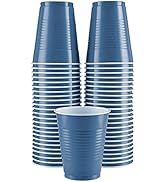 Amcrate Disposable Plastic Cups, Pastel Blue Colored Plastic Cups, 18-Ounce Plastic Party Cups, S...