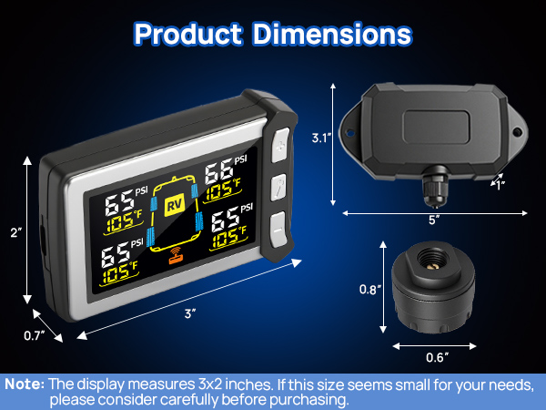 Masoll RV TPMS with 2/4/6/8 sensors and RP12 signal booster
