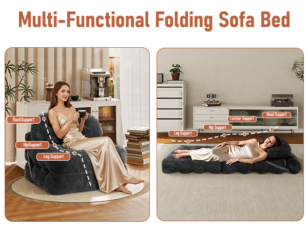 Folding Sofa Bed, Convertible Sofa Bed