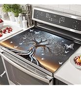 HOMETITUTE Stove Top Covers Pad 28 x 20 inches Silver Tree of Life Kitchen Dish Drying Mat Tree a...