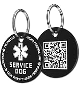 MYLUCKYTAG QR Code Service Dog Tag - Pet Online Profile - Scan QR Receive Instant Pet Location Al...