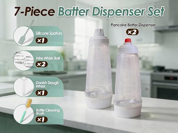 pancake batter dispenser bottle mixer shaker funnel crepe cupcake protein shake baking waffle