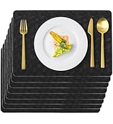 Uolr Vinyl Placemats 8 PCS Faux Leather 100% Waterproof Stain Resistant Wipeable Washable PU Plac...