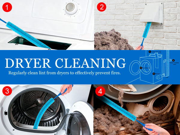 ???1_02 Dryer Vent Cleaner Kit Refrigerator Coil Cleaning Brush