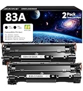 83A Black Toner Cartridge 2-Pack with Chip Replacement for HP 83A CF283A Toner Compatible for HP ...