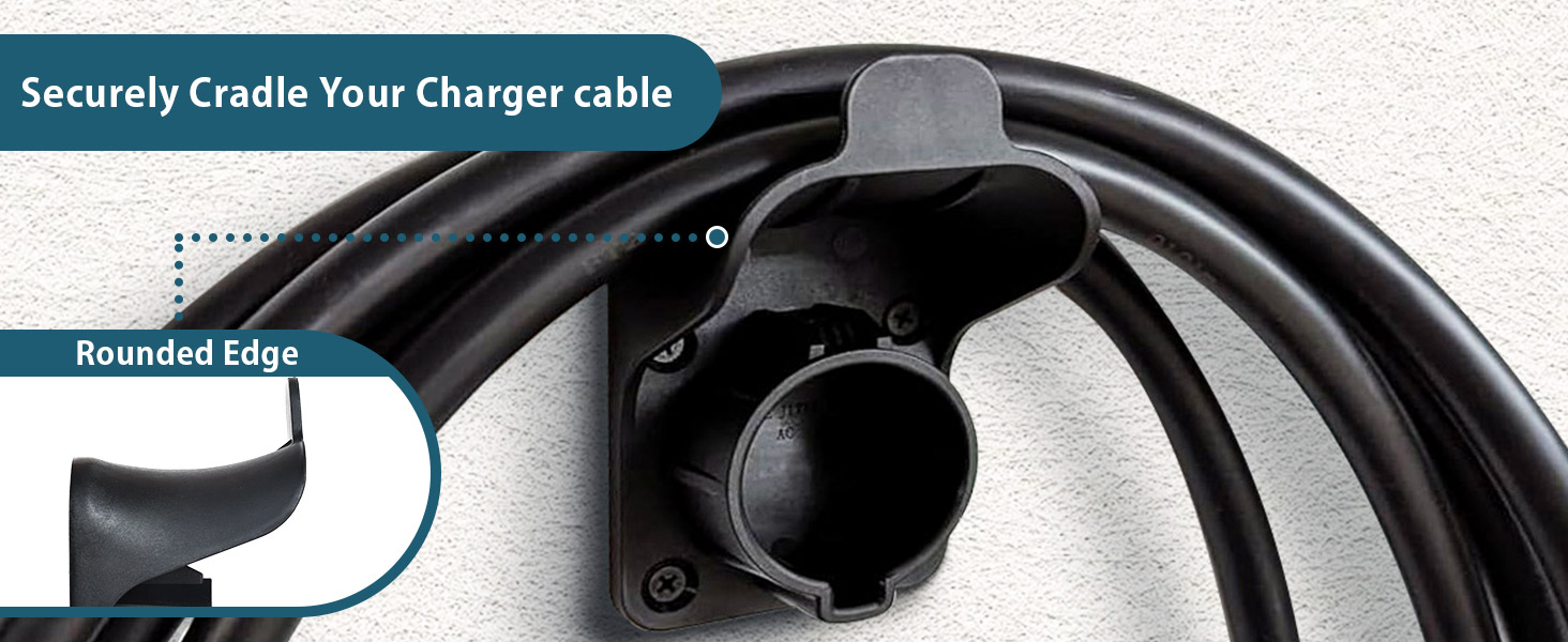 ev charger cable cord holder wall mount organizer sae j1772 hanger hook holster indoor electric car