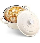 TeamFar 5Qt Dutch Oven, Enameled Cast Iron Dutch Oven with Lid & Dual Handles for Cooking Baking ...