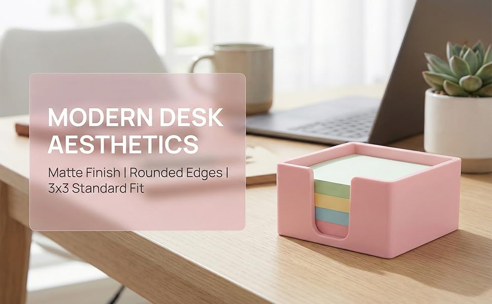 pink post notes holder