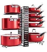 MUDEELA 8-Tier Pots and Pans Organizer under Cabinet, 16.61" Height Light Duty Pot and Pan Organi...