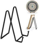 YCLYC 3 Pack 6-Inch Plate Holder Display Stand, Metal Plate Stands for Display + Black Plate Stan...