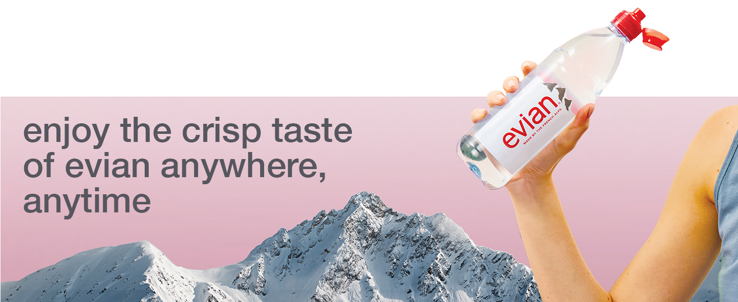 evian, bottled water, spring water, water bottle