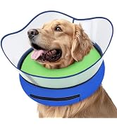 Supet Raised Inflatable Dog Cone Collar to Stop Licking, Soft Dog Cone Alternative for Small Medi...