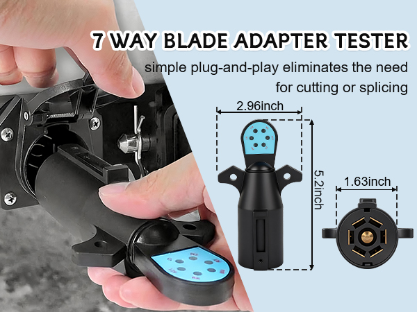 Trailer Light Tester, 7 Pin Trailer Plug Testerwith Red LED