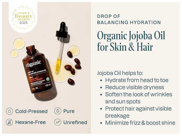 Organic Jojoba Oil for Skin & Hair
