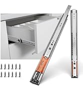 LONTAN Push to Open Soft Close Drawer Slides 1 Pair Full Extension Ball Bearing 12 Inch Heavy Dut...