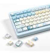 134keys Cute Keyboard Keycap PBT Blue Keycaps 60 65 75 100 Percent, MOA Profile Dye-Sublimation C...