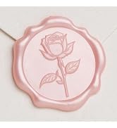 UNIQOOO Wax Seal Stickers - 3D Vintage Rose Floral Wedding Invitation Envelope Seal Stickers, 50 ...
