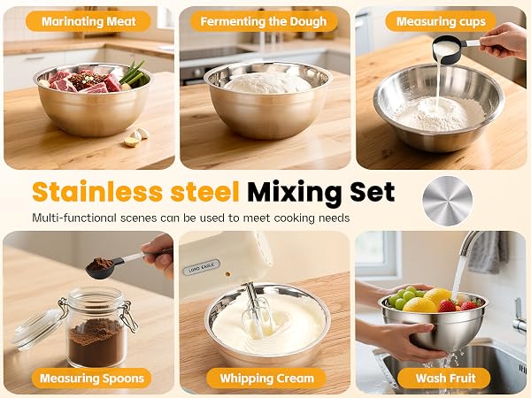 Hand Mixer Electric Heldhand With Bowls Set