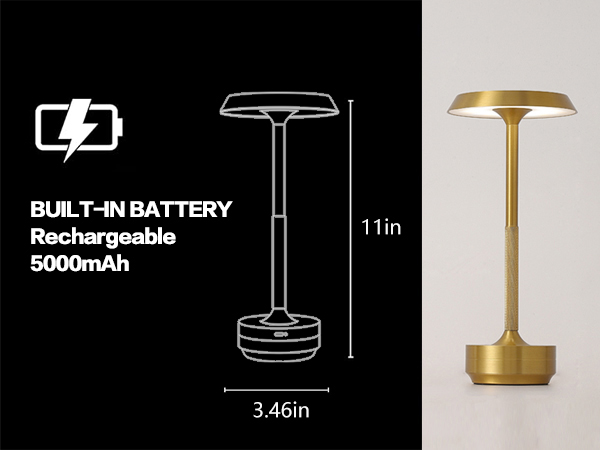 GKKBO Wireless Table Lamp Rechargeable 5000mAh Battery Powered