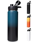Fijinhom 24oz Insulated Water Bottle with Handle, 304 Stainless Steel Water Bottles with Wide Mou...