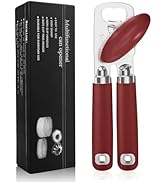 Safring Can Opener Manual, Heavy Duty Stainless Steel Smooth Edge Can Openers With Soft Touch Han...