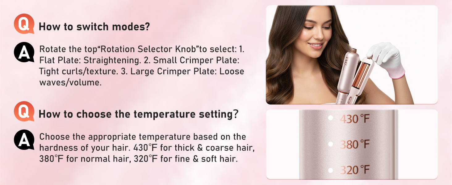 How to switch modes? How to choose the temperature setting?
