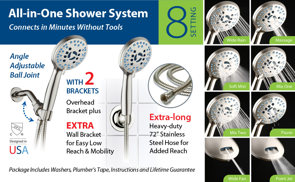 ducha de mano, rain shower, massaging shower head