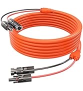 Tonton 10Ft 10AWG Solar Panel Extension Cable 6mm² One-Piece Solar Cable with Male and Female Con...