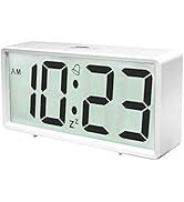 Battery Operated LCD Digital Alarm Clock with Snooze, 12/24Hr Switchable, Easy to Use for Bedrooms