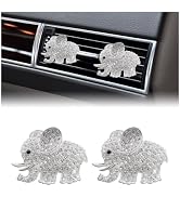 Sylvil 2 PCS Bling Car Air Vent Clip, Cute Elephant Crystal Air Conditioning Outlet Clip, Air Fre...