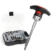 X-Steel 24 in 1 Magnetic Screwdriver, Socket Ratchet Wrench Set, Mini Racheting T-Handle Torx Slo...