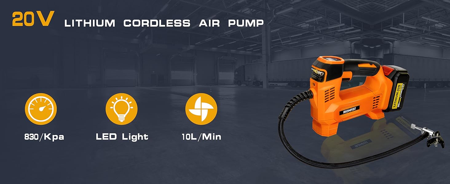 Inflator air compressor DEWALT car tire cordless inflation tyre pump ball lithium battery Inflating