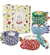 Christmas Candles, 4 Pack Scented Candles, Christmas Gift for Women, Soy Candles Set, 120H Burnin...